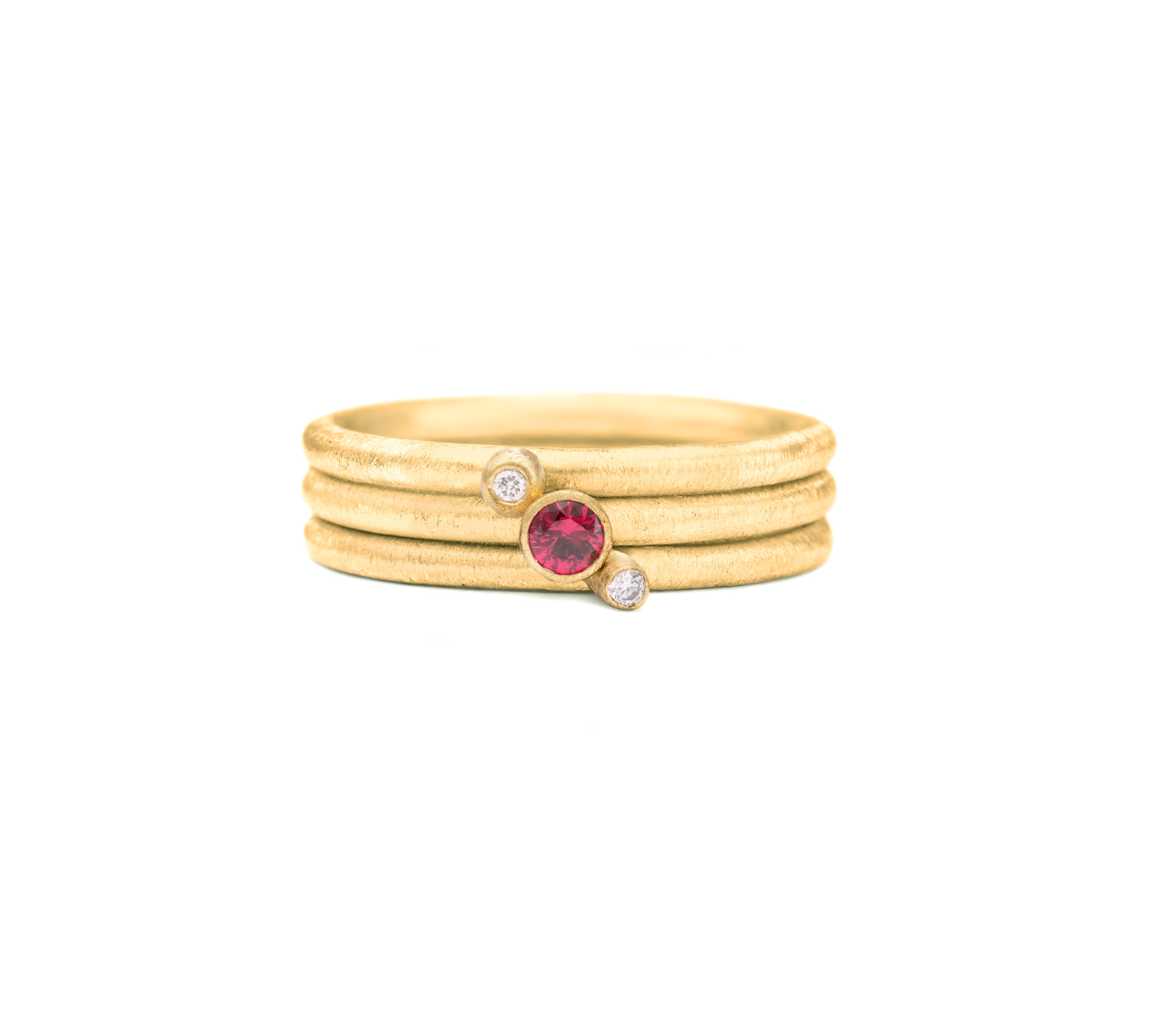 Colours Stacking Rings in 18ct Gold