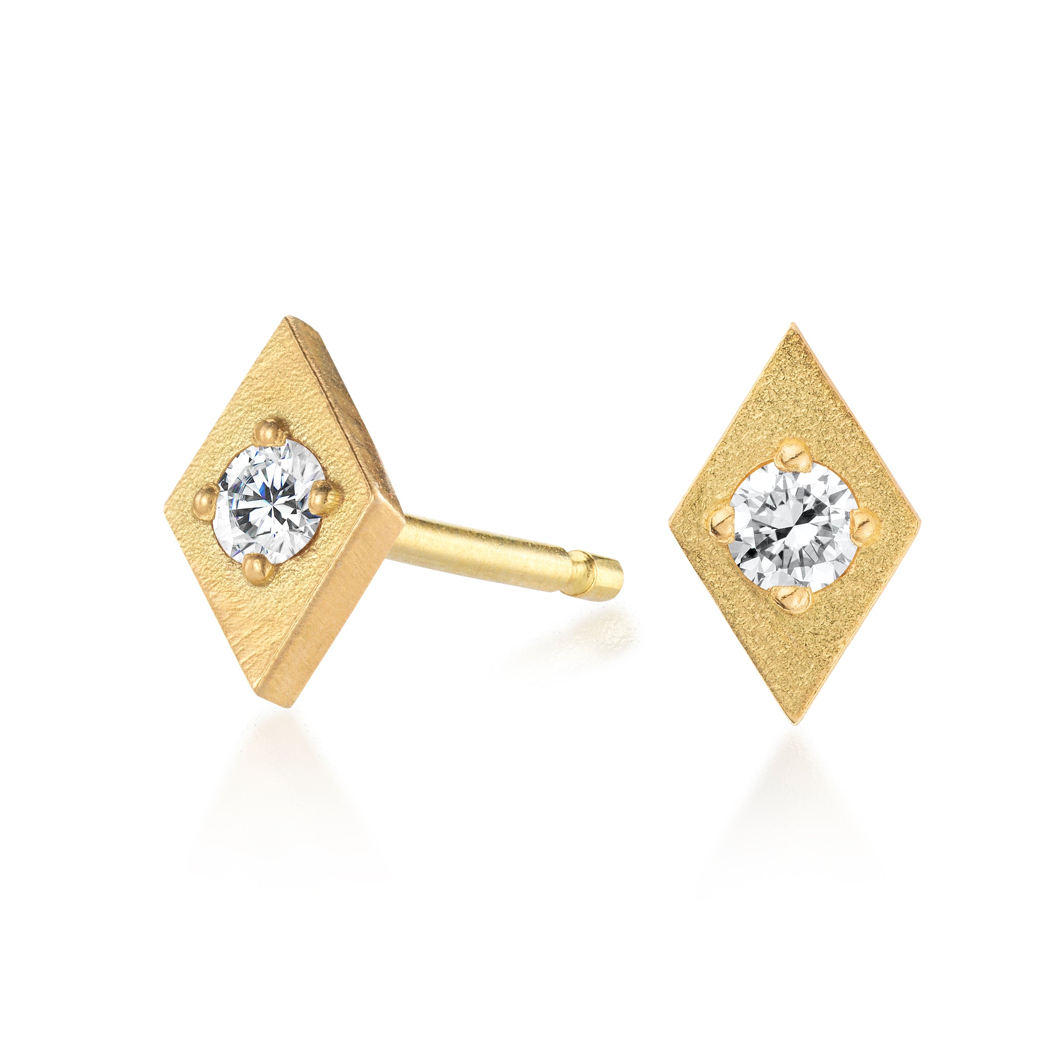 Harlequin Diamond Stud Earrings in 18ct Gold
