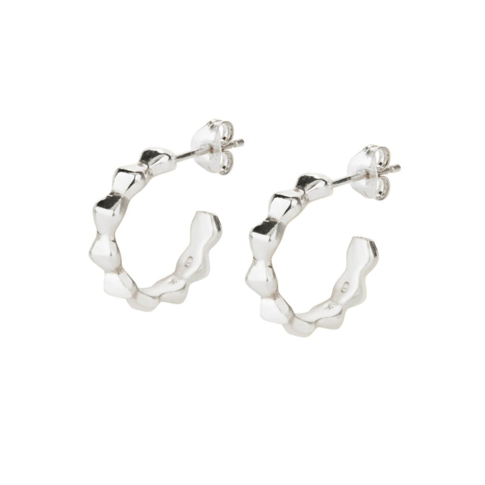 Pyra Mini Hoops in Sterling Silver