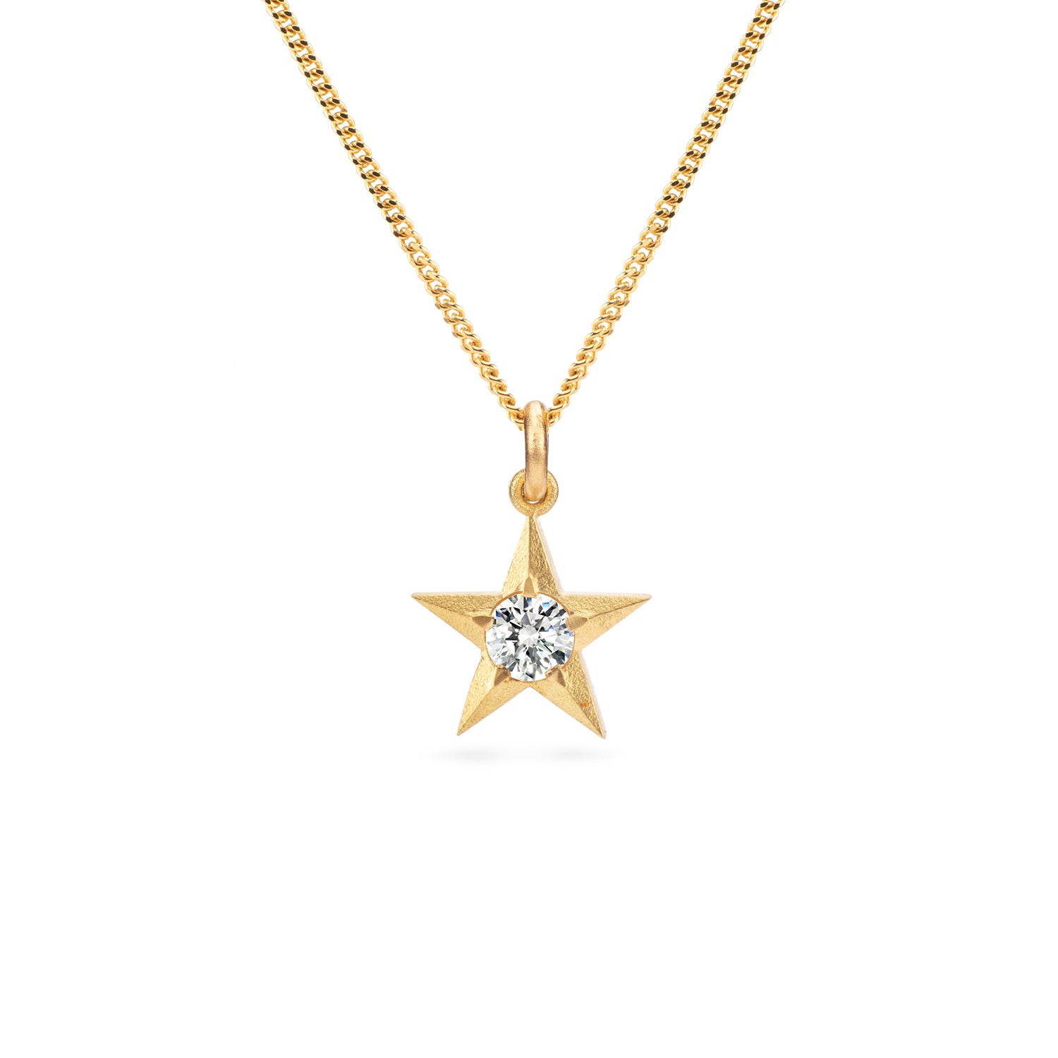 Stella 18ct Gold Star Necklace with Diamonds