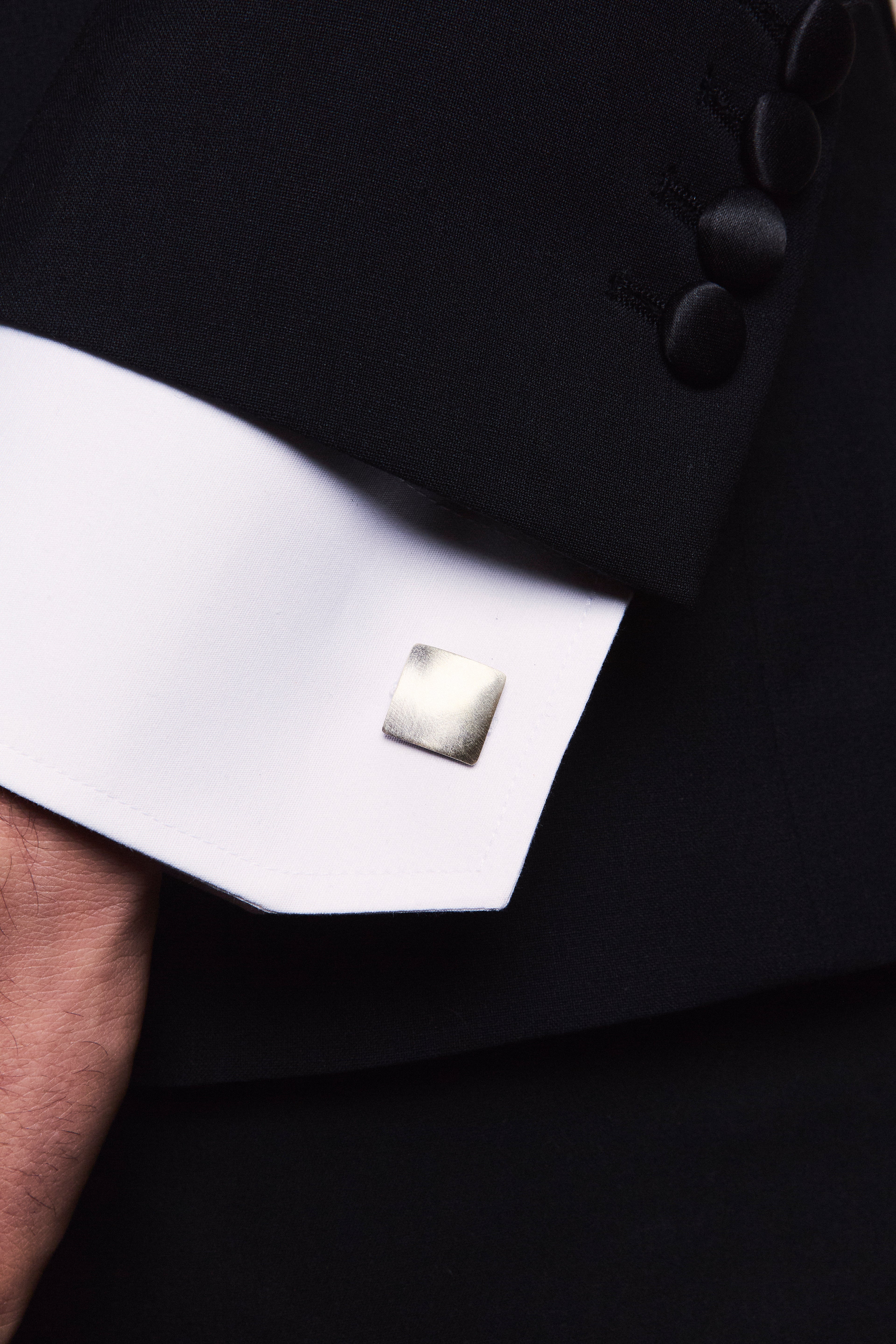 Silver oxidised Square Cufflink