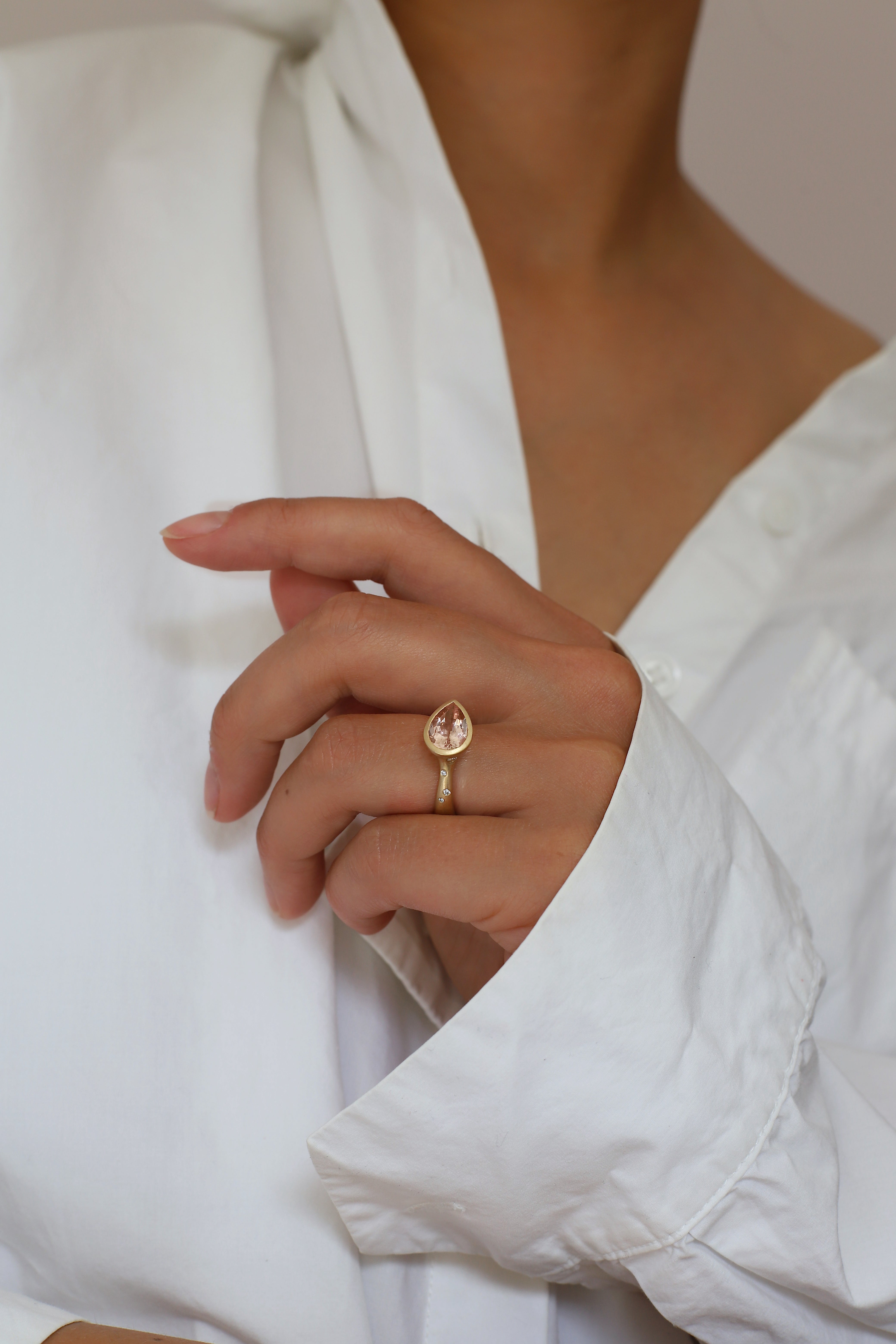 Peachy Morganite Sculpt Ring