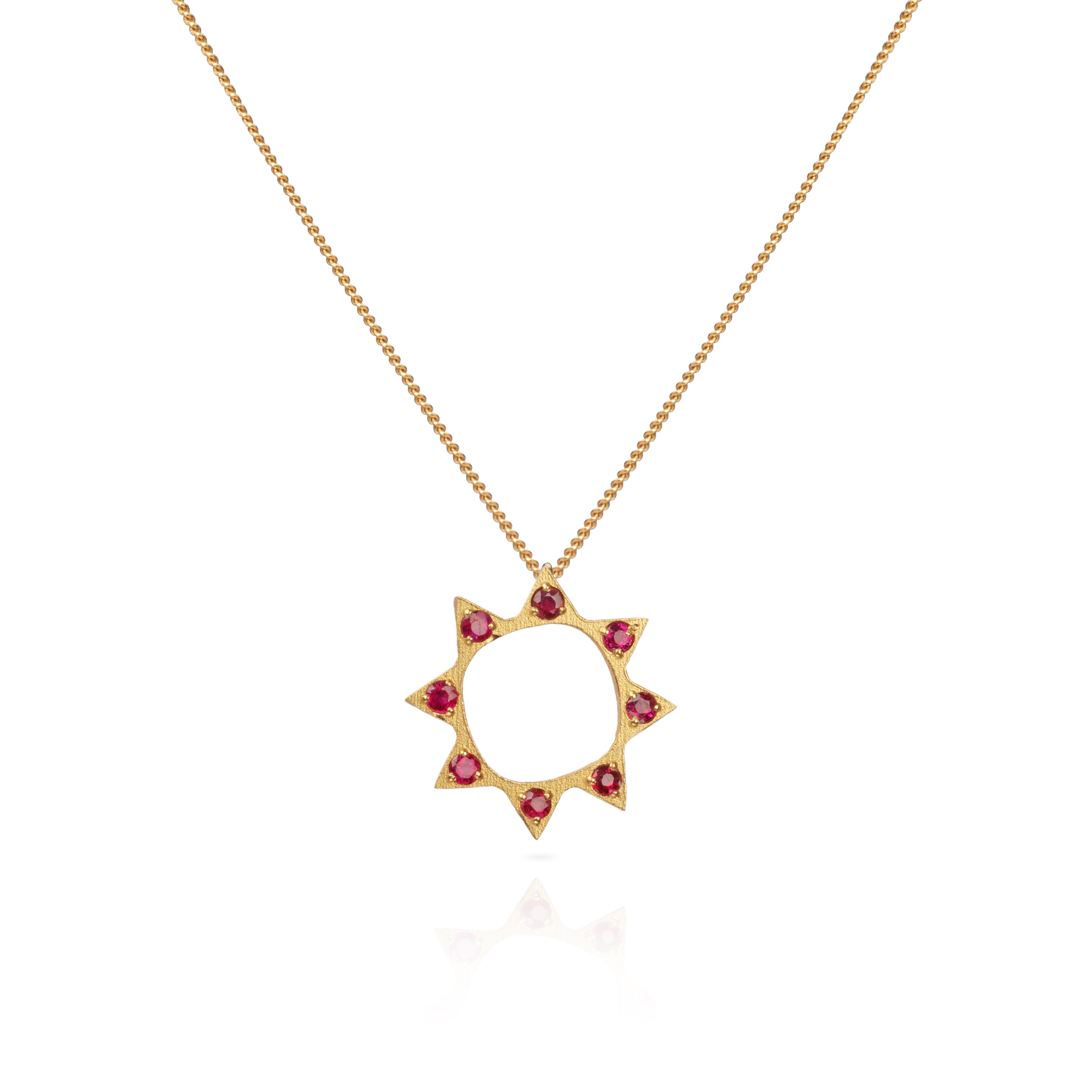 Harlequin Ruby Starburst Necklace