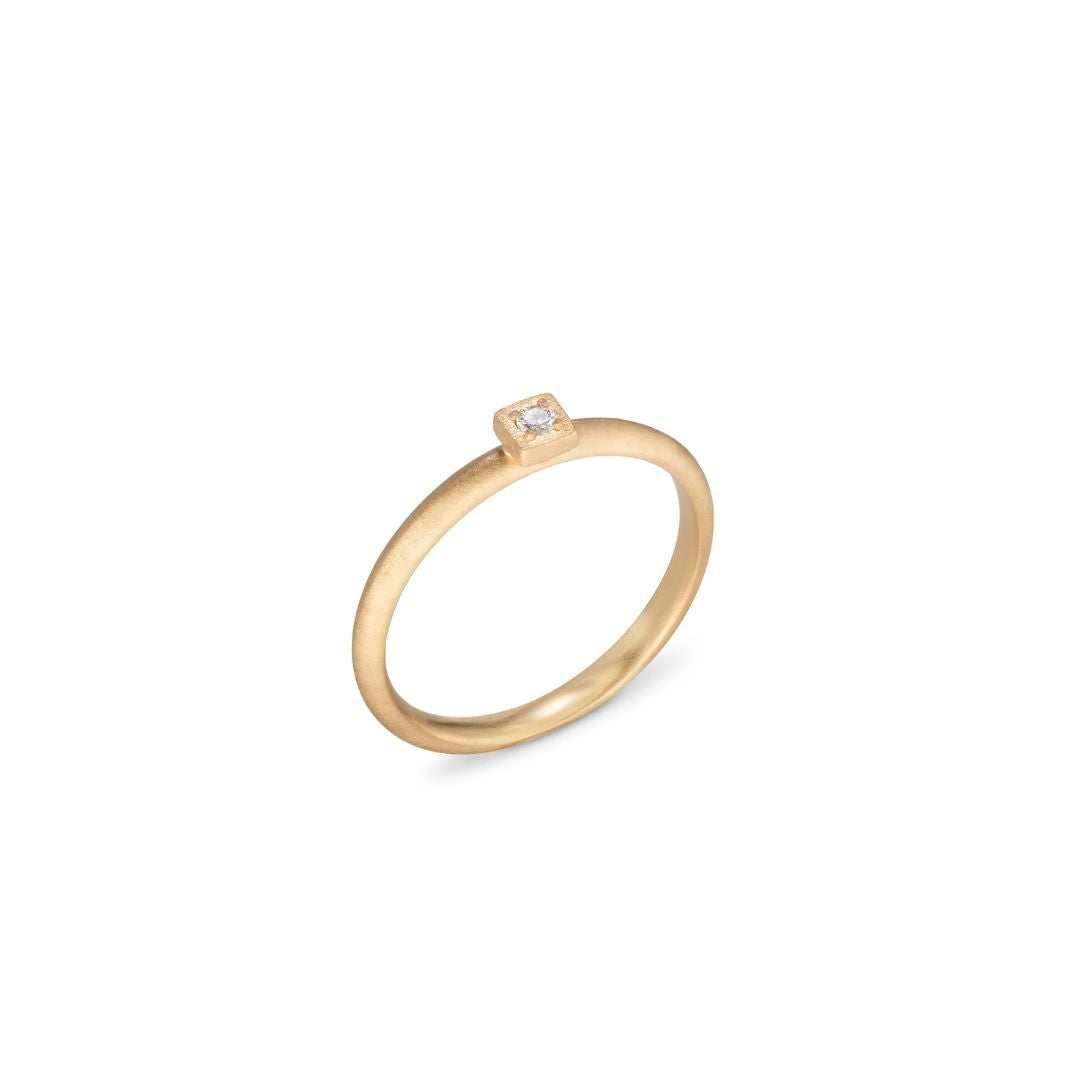 Shapes Square Ring with Brilliant Cut Diamond