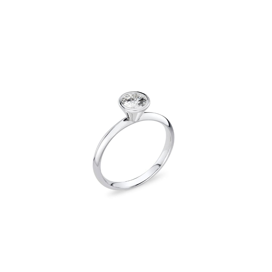 Brilliant Cut Natural Diamond Engagement white gold ring