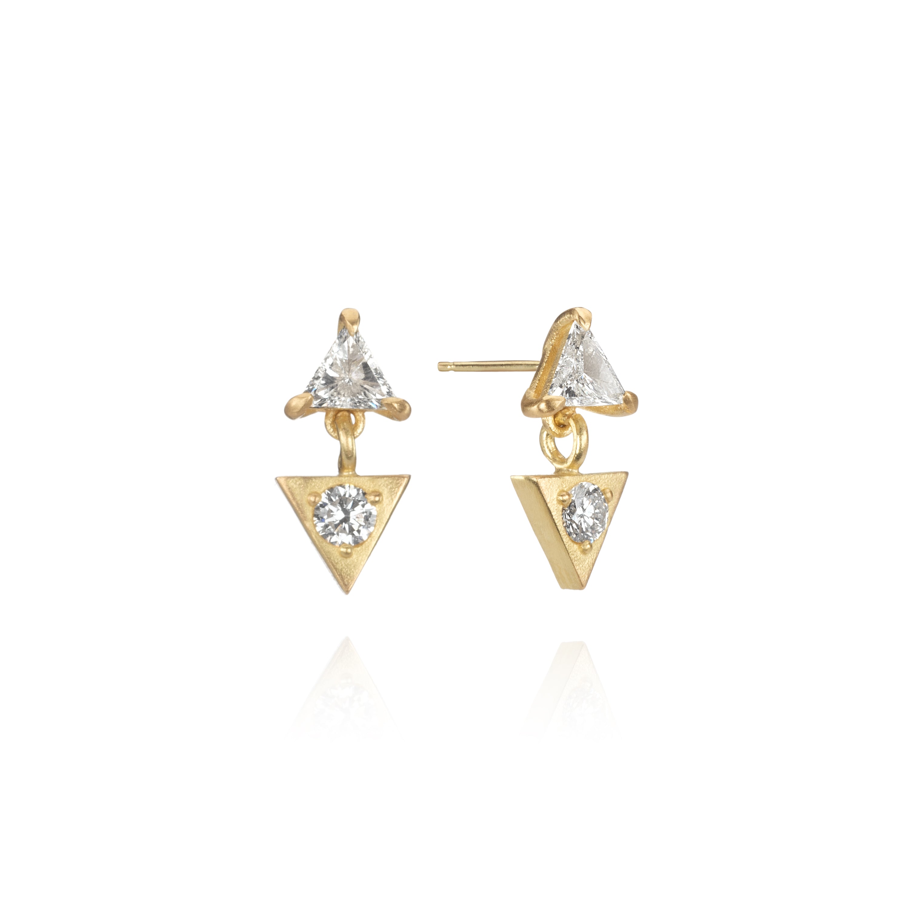 Trilliant Cut Drop Earrings