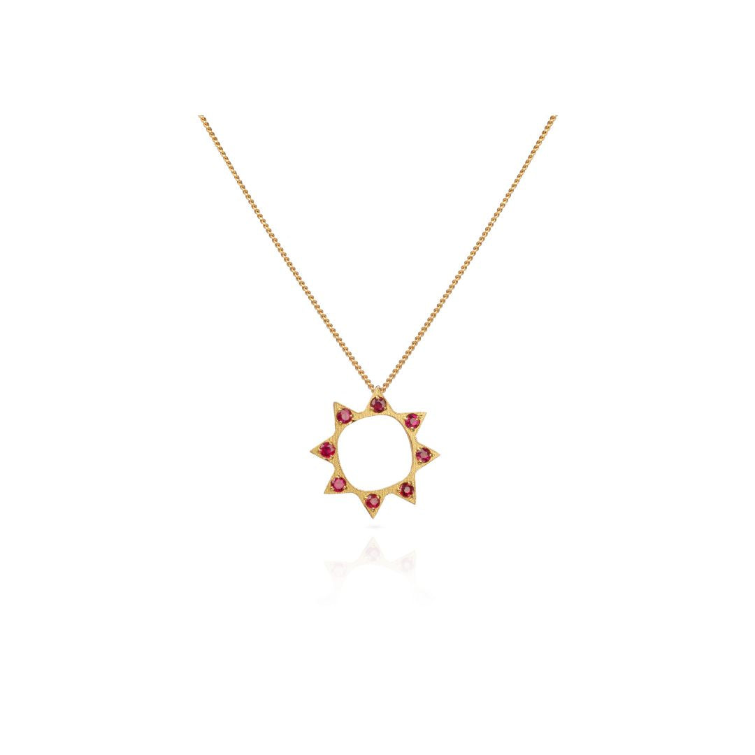 Harlequin Ruby Starburst Necklace