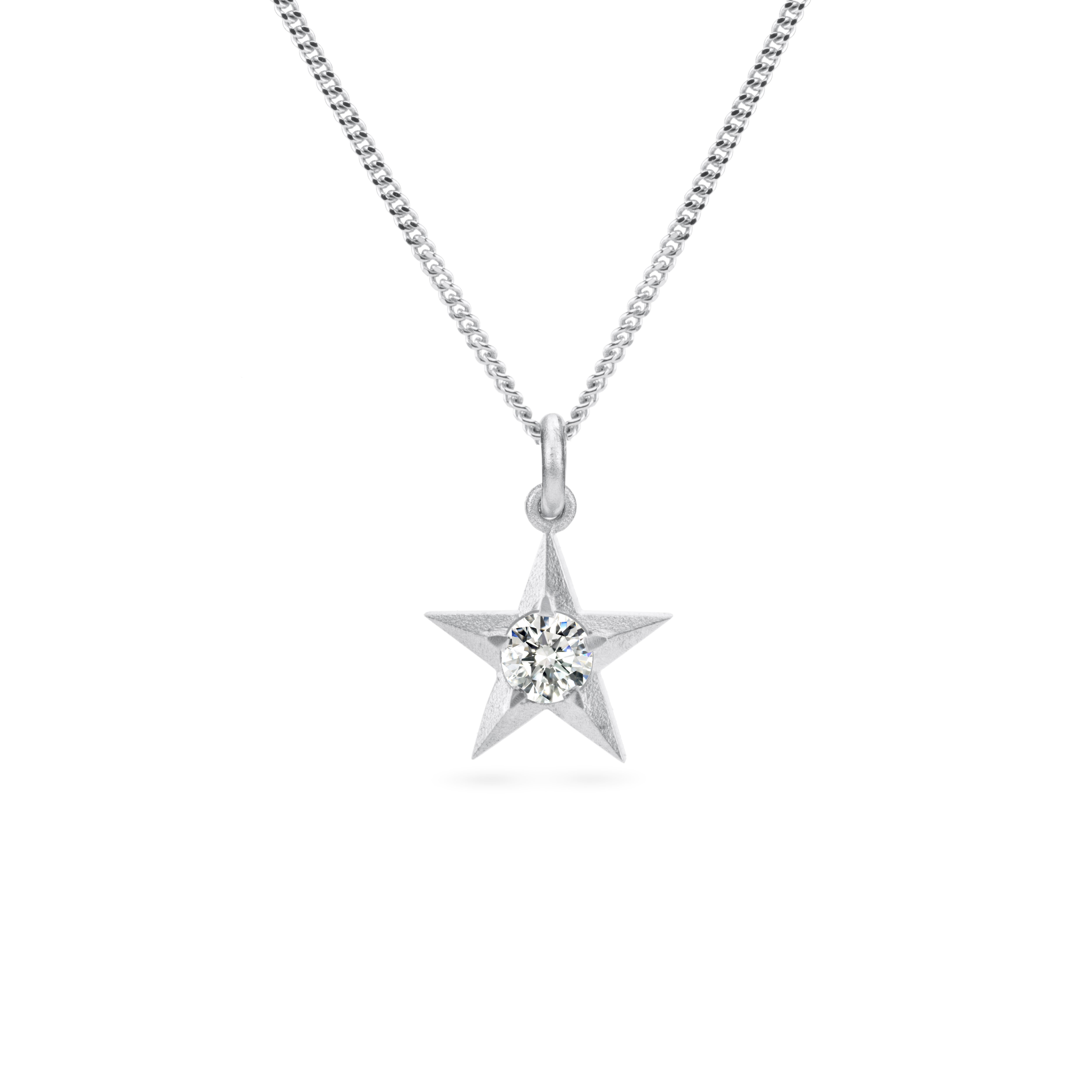Stella 18ct White Gold Star Necklace with Diamonds