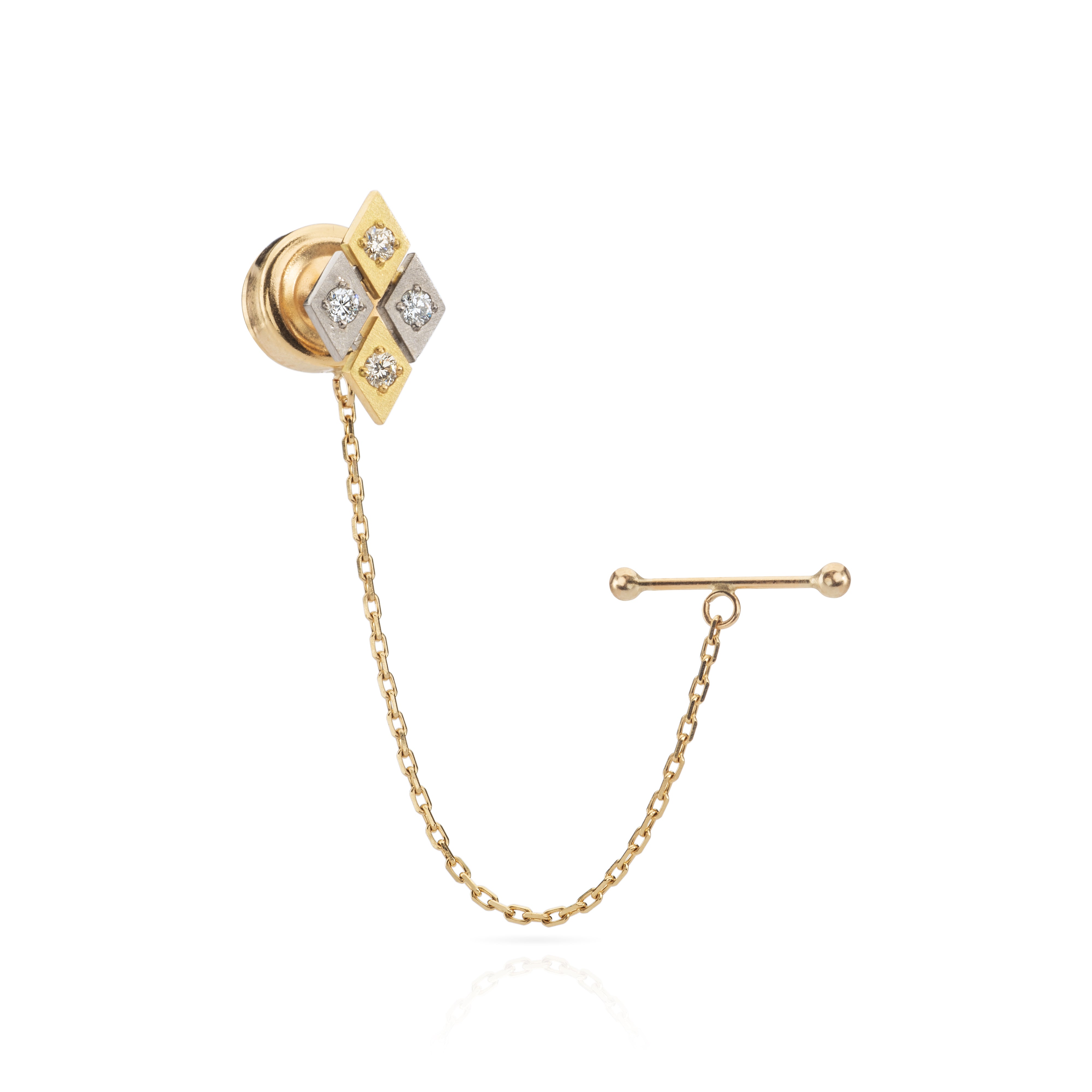 Mini Harlequin Tie Pin with Diamonds