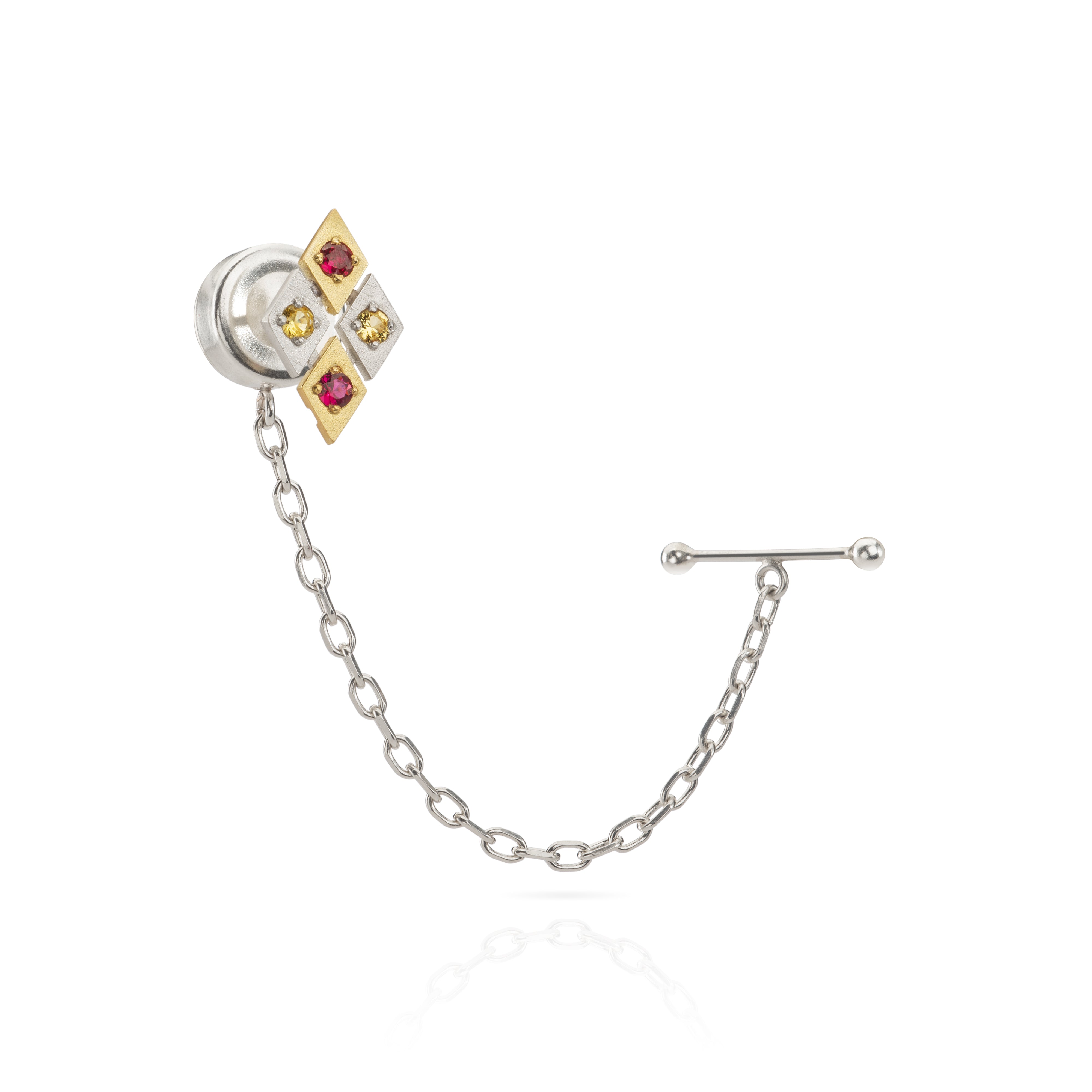 Mini Harlequin Tie Pin with Sapphires