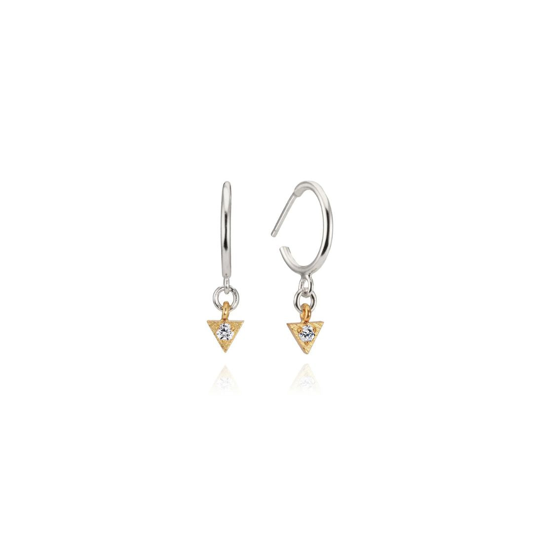 Triangle Drop Hoops White Diamond