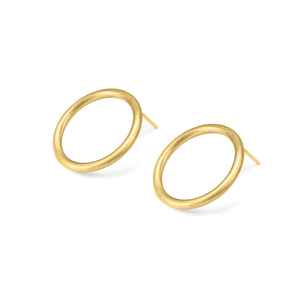 Medium Circles Earrings - Satin Finish 18ct Gold Plated