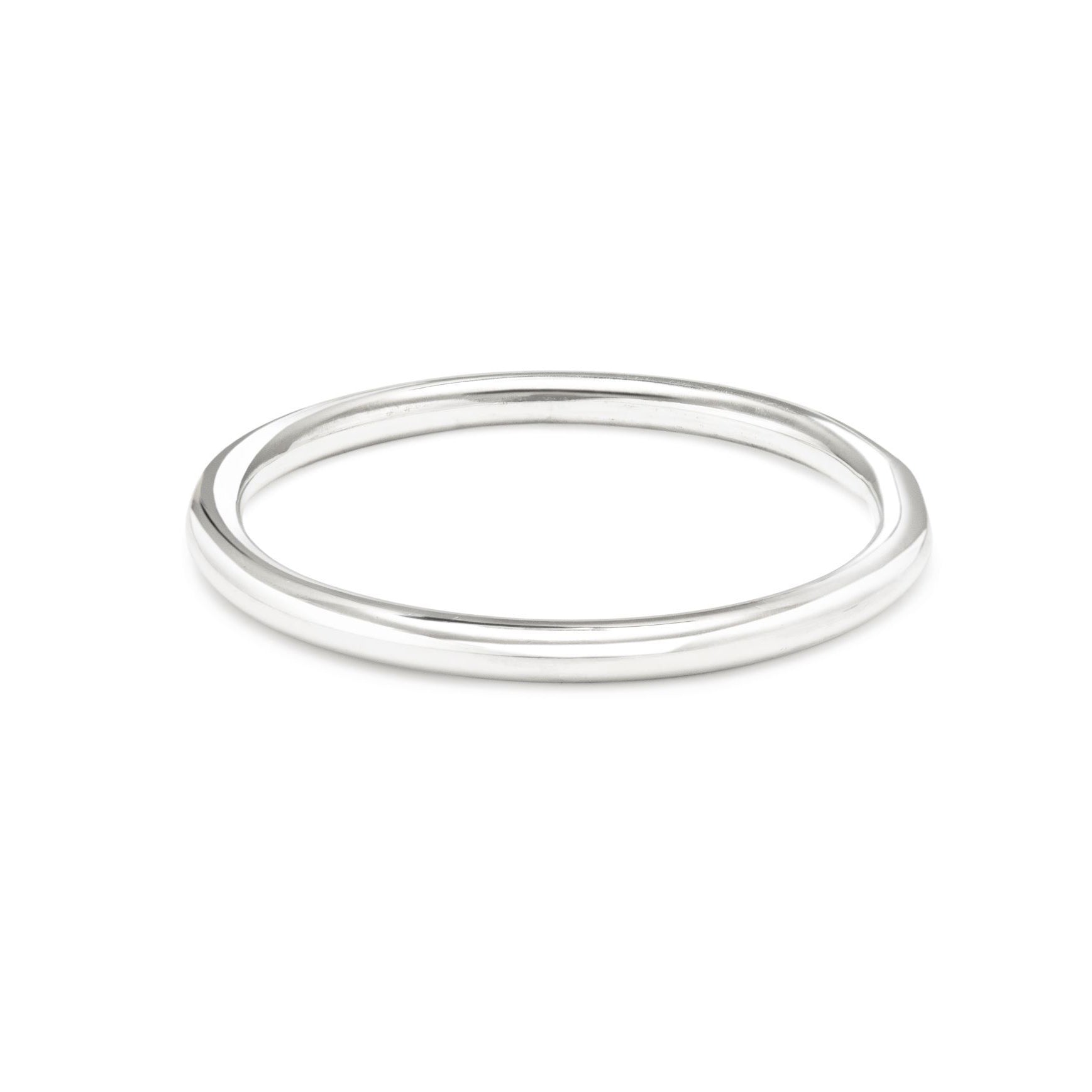 High Polished Solid Silver Bangle - Romany Starrs